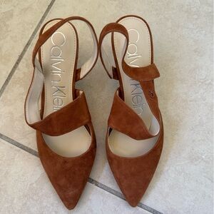 Calvin Klein Women's Tan Suede Heels